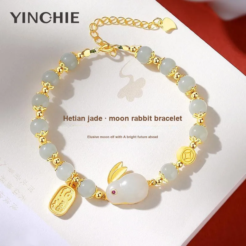 YINCHIE Hetian Jade Bracelets White Jade/Pale Greenish White Jade Women's-1