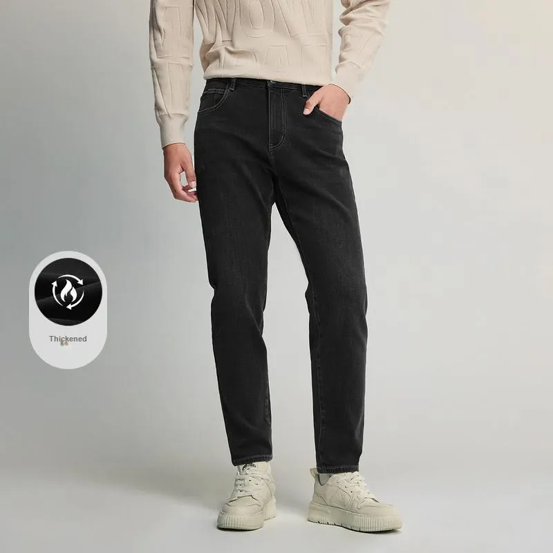 HLA Jeans Men Black Denim Gradient Dark 9F-2