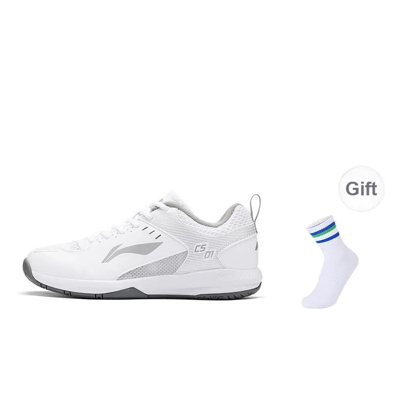 LiNing Feather Cushioning, Abrasion Resistant, Breathable, Lightweight Low Top Badminton Shoes Unisex White Silver-11