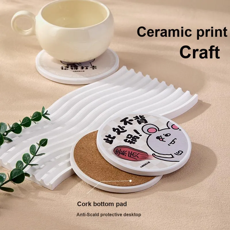 Flash Pad Cork Meiji And Rat Merch Ceramic Insulated Cups Coaster Desktop Cup Anti Scald Pad For Workers-1