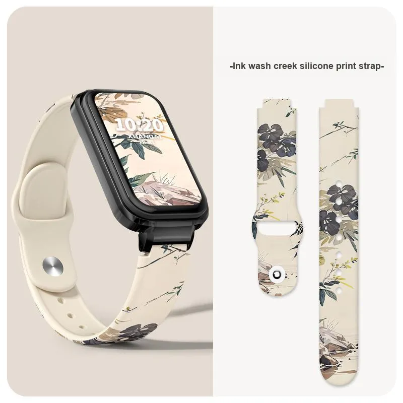 CHUANGYIDA Red Beige Compatibility Watch Band 145~190mm Silicone Material-1