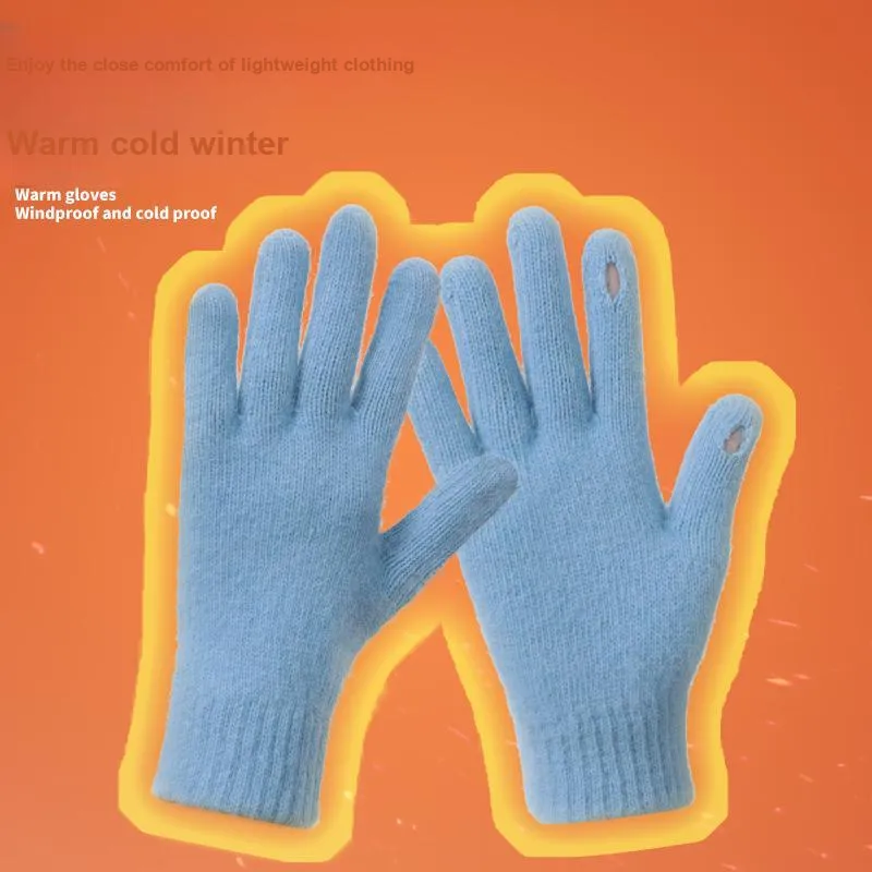 NANJIREN Thickened Knit Gloves Unisex-11