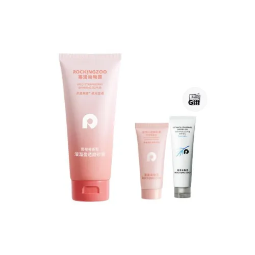 ROCKINGZOO 3 Дикий Клубничный Скраб Полностью Чистка Альфа-гидроксикислоты 2 в 1 Шампунь-гель 200г 200г*2 Отшелушивающий