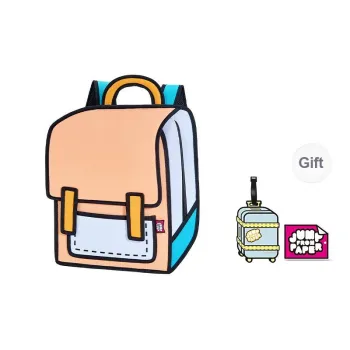 JumpFromPaper Polyester Comic Universe Backpack Large Size Unisex Cantaloupe Color