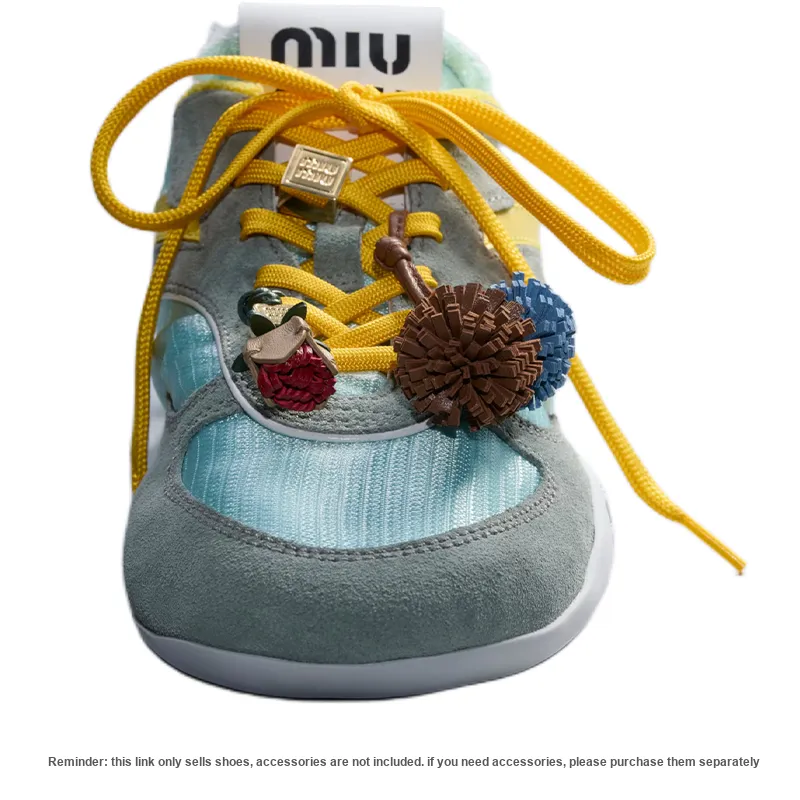 MIU MIU Gymnasium Low Top Casual Shoes Women's Yellow Green-5