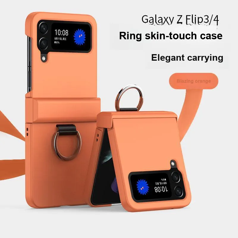 ZHUOJI PC Material Skin Feel Ring Buckle Phone Case Compatible With Samsung Z Flip 6-5