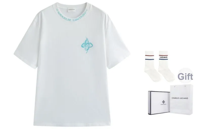 Charlie Luciano T Shirts Unisex White Box+Socks-0
