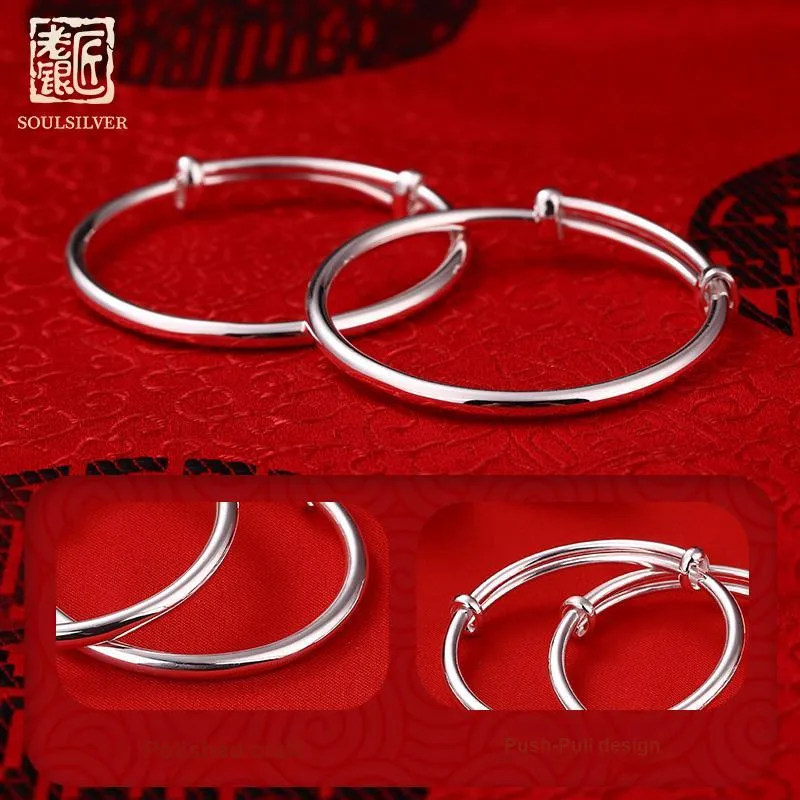 LAOYINJIANG S999 Fine Silver Bangles Kids'-5