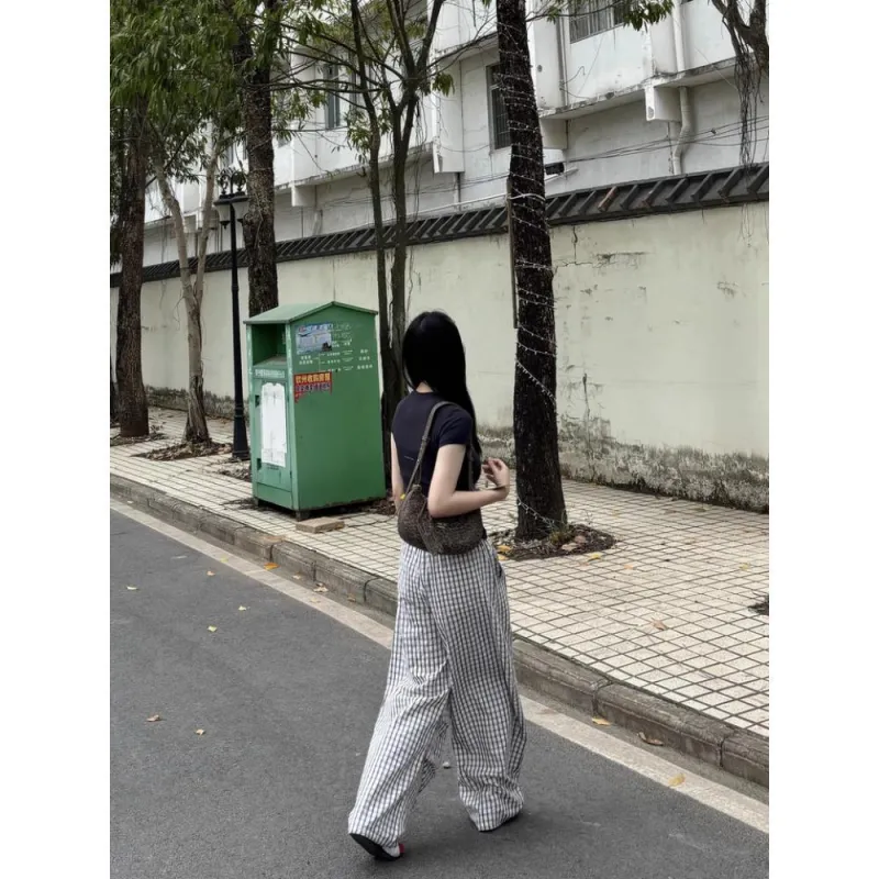 PVPVPV Casual Pants Unisex Plaid-3