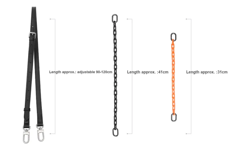 GUYI Acrylic Bag Strap Unisex Orange/Black-16