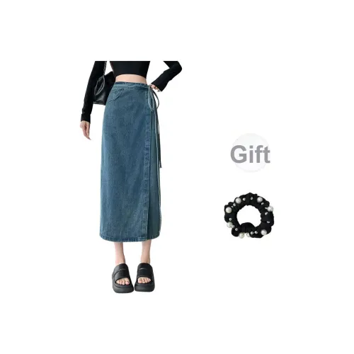 WUSHANSHAN Деним Длинный Юбка Женские