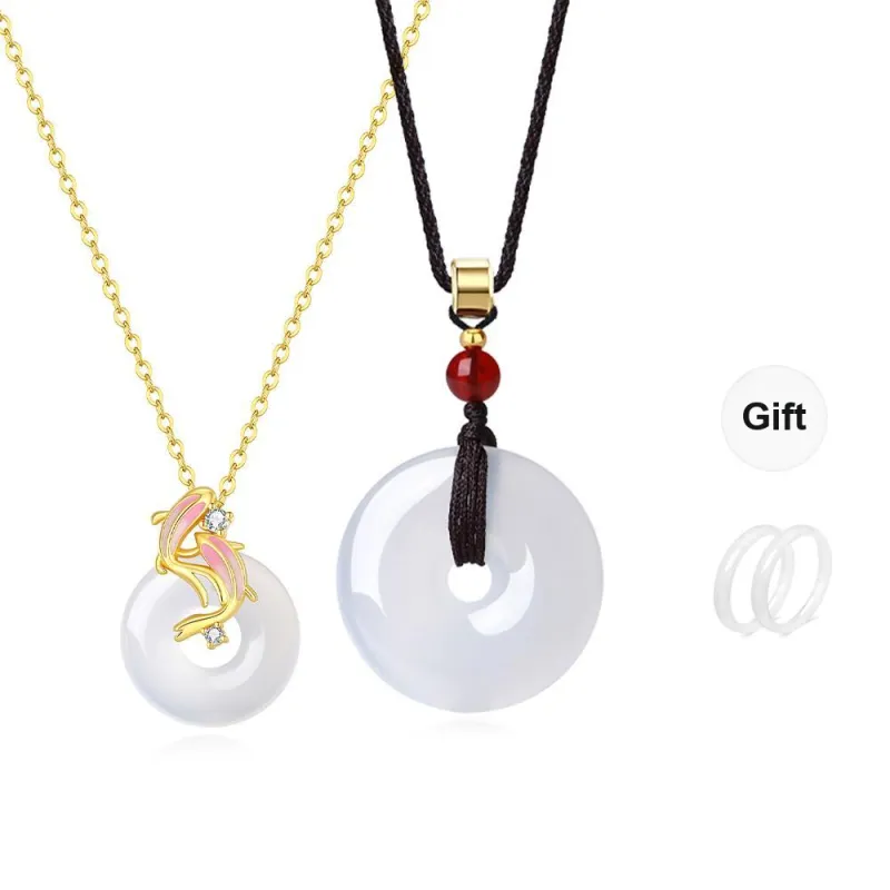 GUDS GAVE Chalcedony Jade Necklaces Unisex-1