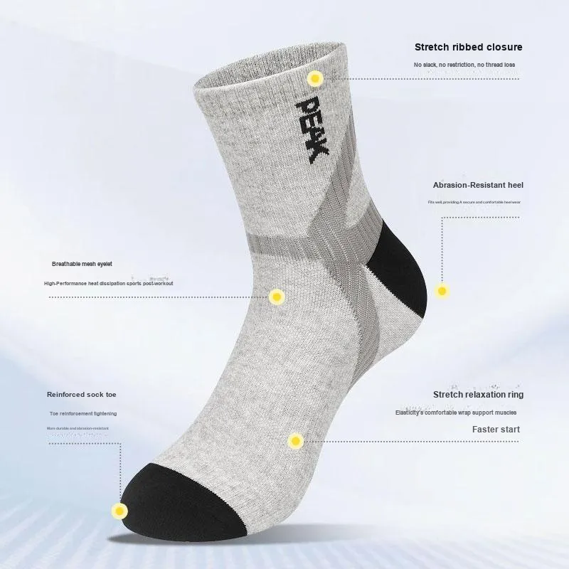 PEAK Mid Calf Socks Unisex 3 Pack-10