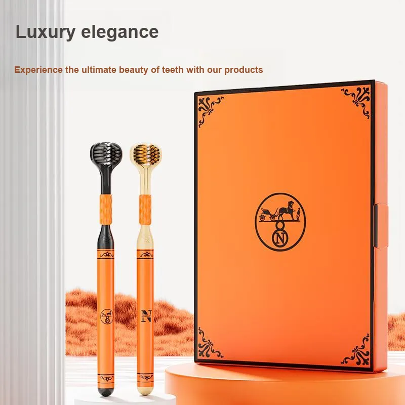 BANNER Luxe Advanced Triple-Layer Soft Velvet Toothbrushes Antibacterial Gum Protection Cleaning Tongue Gift Box Set-2