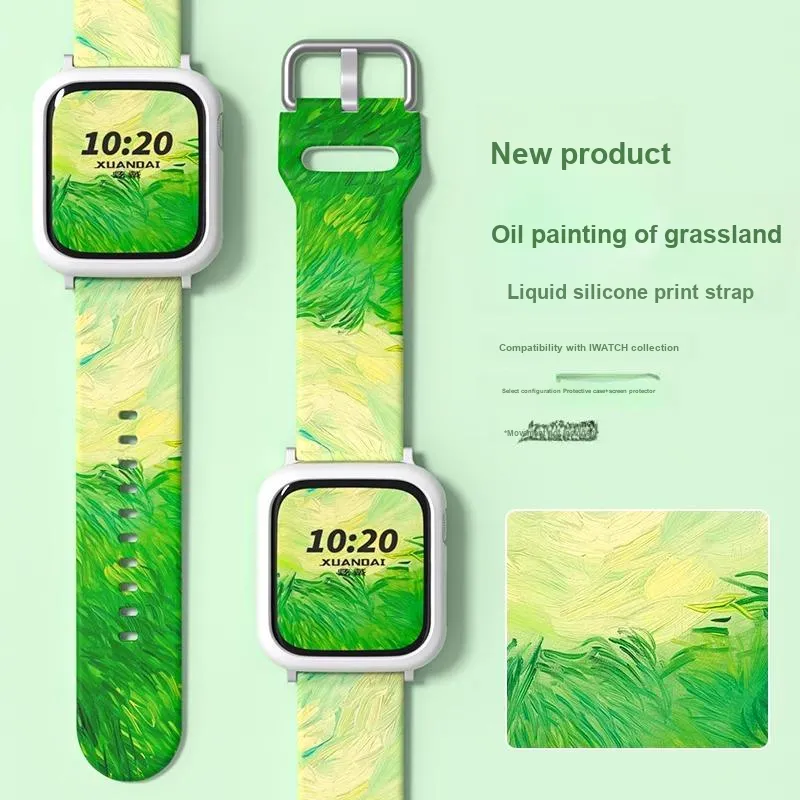 Mr. Strap Watch Band Apple Compatibility Silicone Material-5