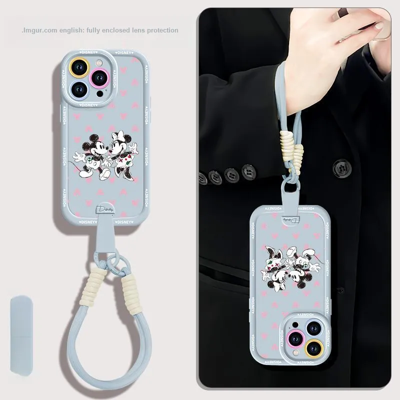 Disney Silicone Material Cute Crossbody Backpack Handheld Phone Cases Compatible With Apple 16/15/Plus/14/13/Pro/Max-9
