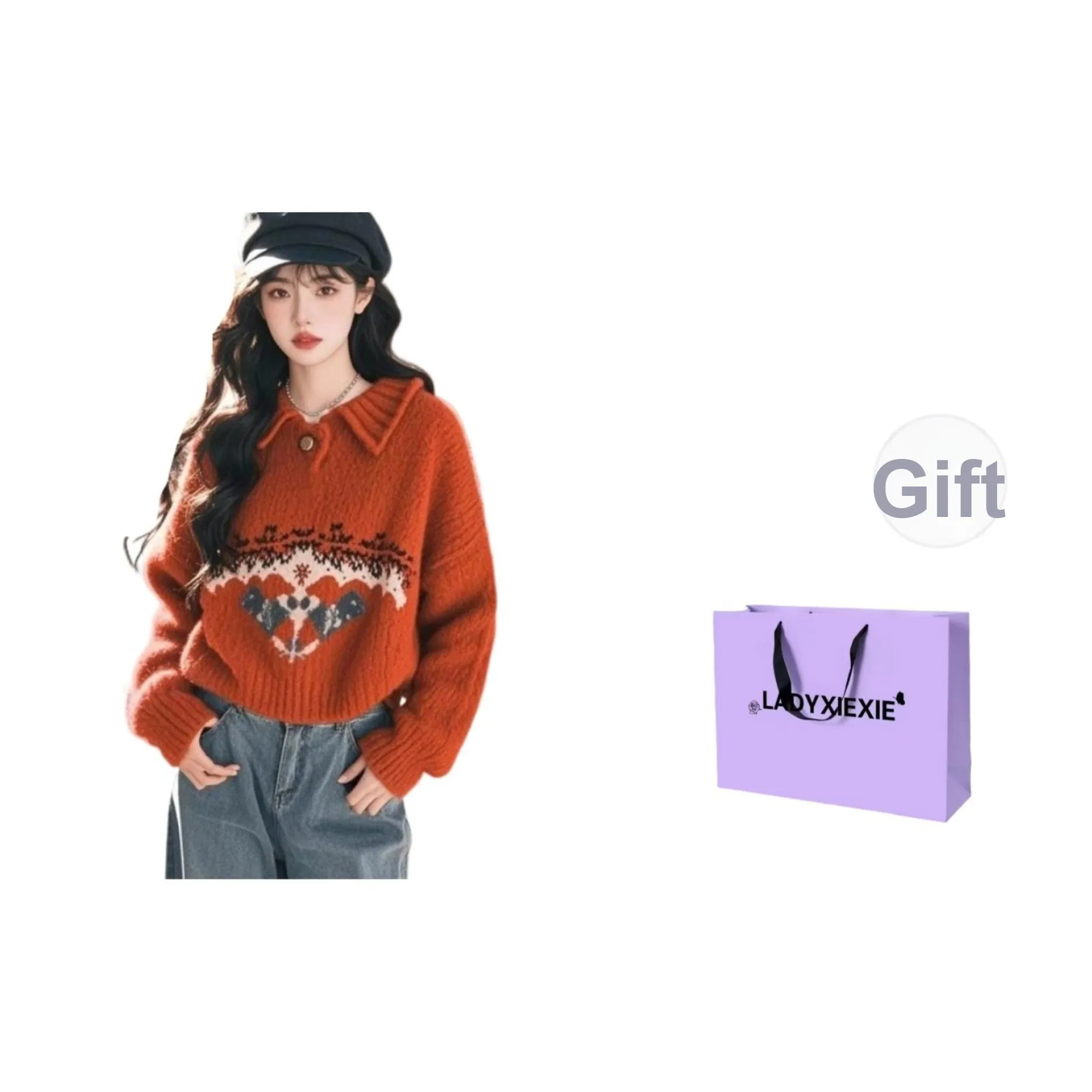 LADYXIEXIE Красный Женский Трикотаж