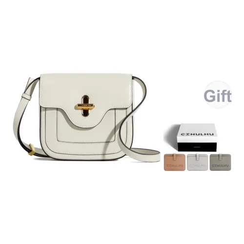 Cthulhu Коровья кожа Блок Седло Сумка Сумки через плечо Средний Женские Черный Экрю