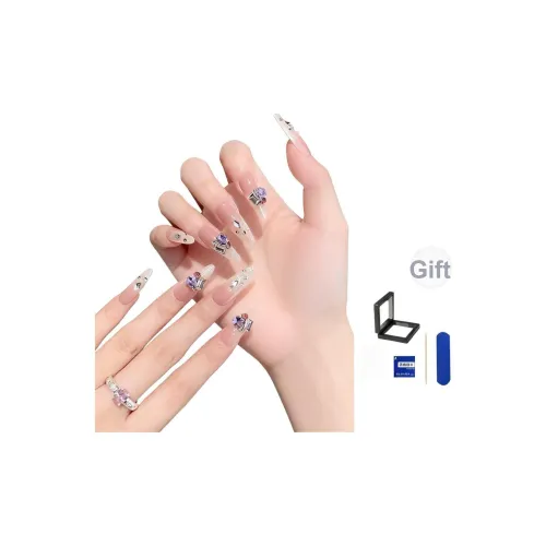 XNTX Фиолетовый Туманный Цветная глазурь False Nail Овал Прохладный Color Series Jump Цвет Coquette