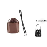 1.2cm-Width Black Litchi Grain Adjustable Silver+Khaki Liner Clothing Sets