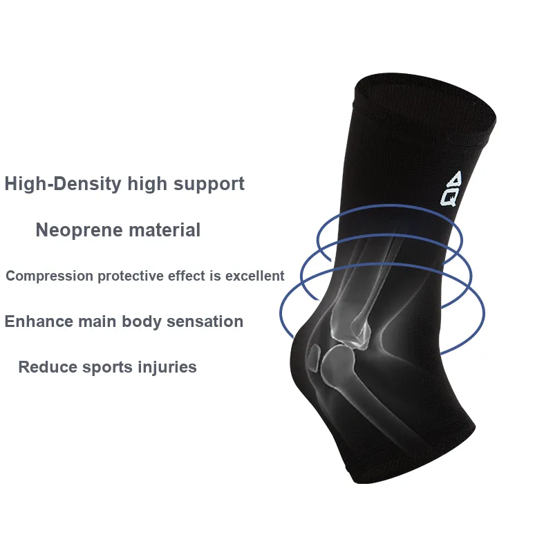AQ Ankle Braces Soccer Basketball Running Unisex Nylon Rubber Spandex 1 Pack Black-3
