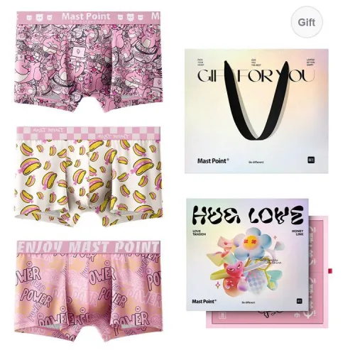 Mast Point Mast Point × Couple Underwear Underpants Men's Pink Party Collection With Gift Box Set