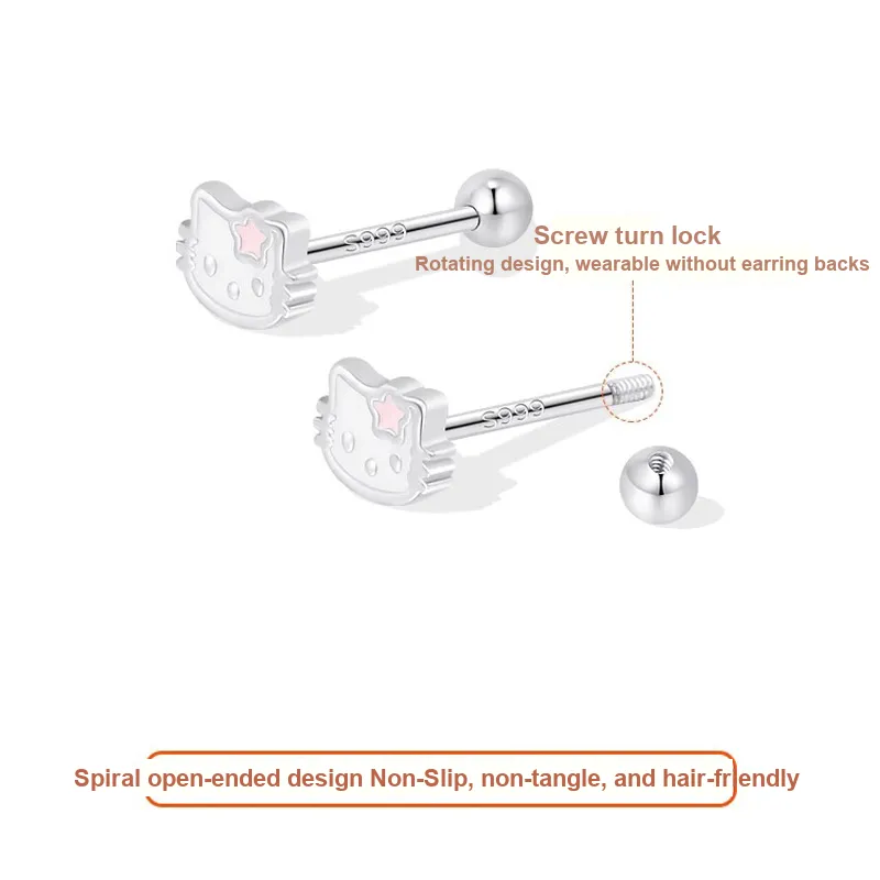 HANYUDIE Sterling Silver Stud Earrings Women's-2