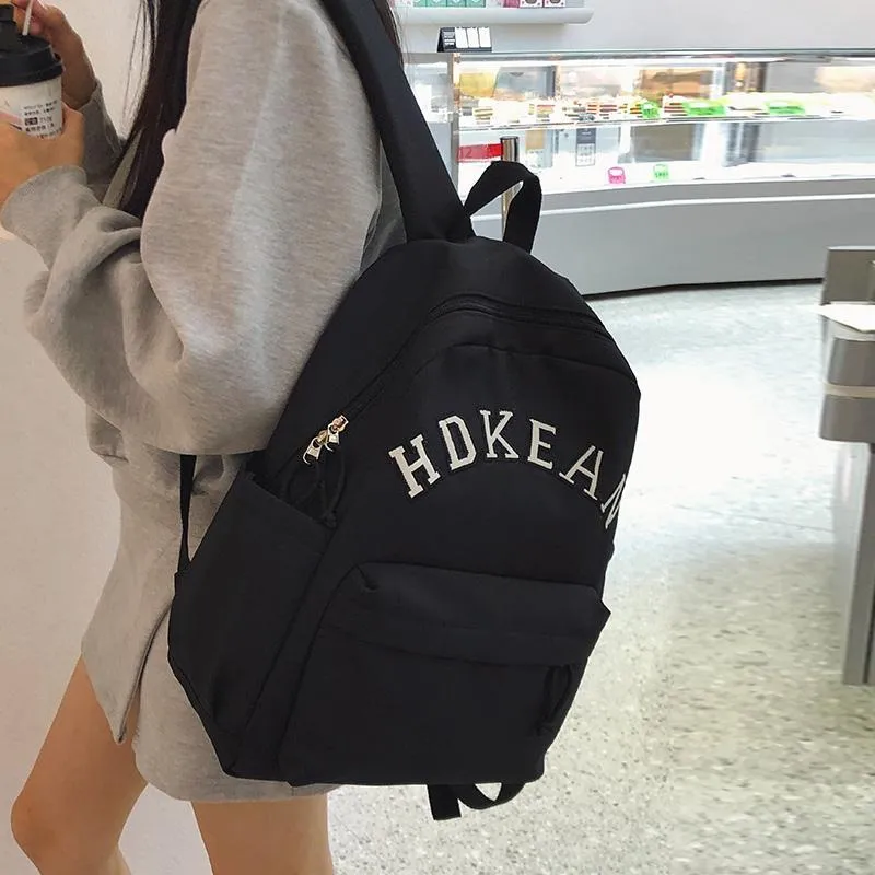 MOK Nylon Backpack Unisex White/Black/Red/Khaki/Brown-3