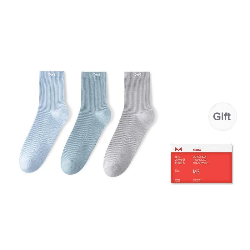 MIIOW Trend Party Series Mid Calf Socks Unisex Shopping Bag 3 Pack-1