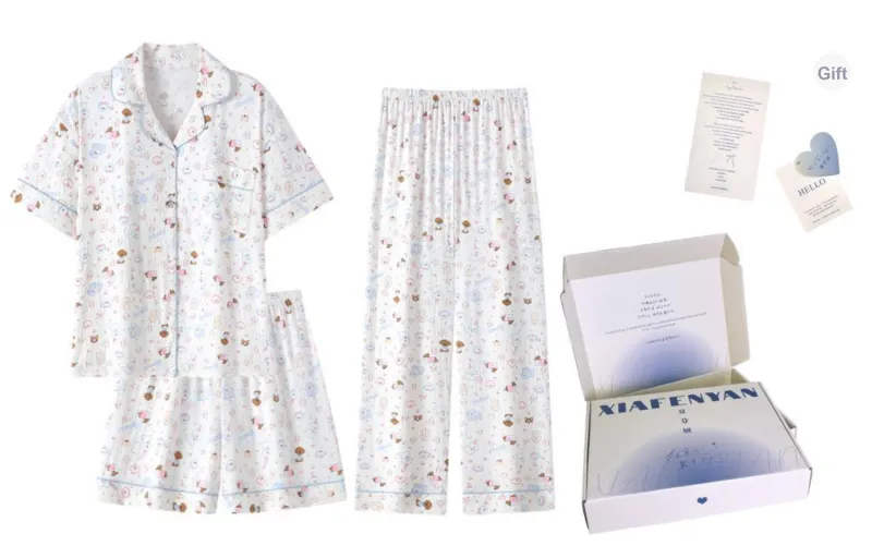 XIAFENYAN Pajama Set Women's Apricot-6