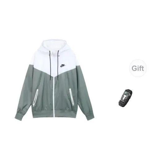 Nike Sportswear Jackets Men Ash White With Free Wristband