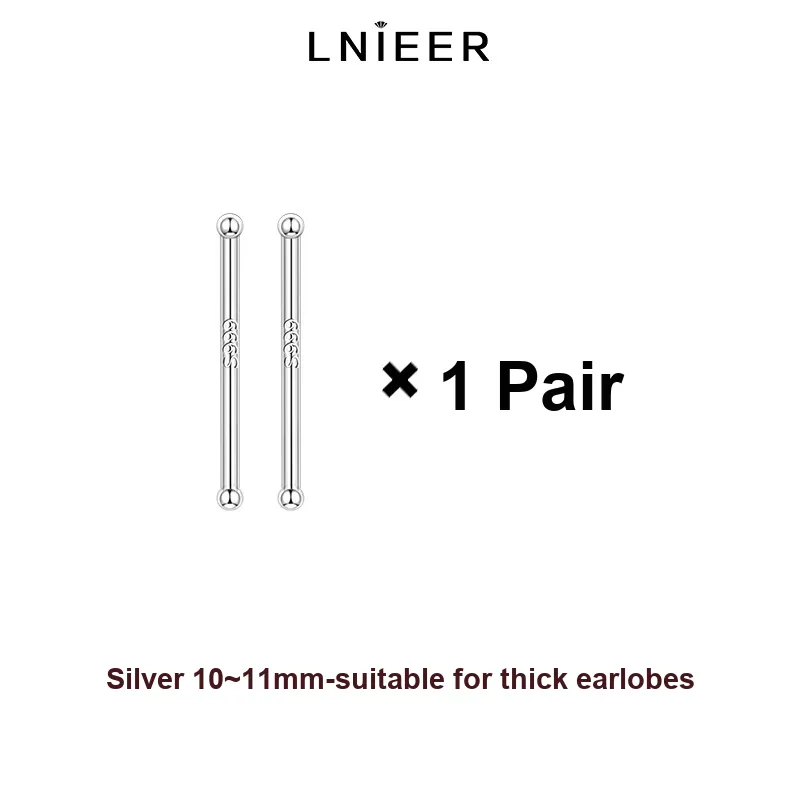 LNIEER 999 Fine Silver Stud Earrings Women's-12