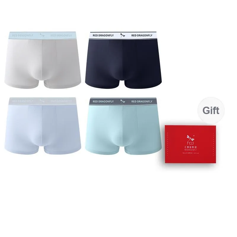 RED DRAGONFLY Cotton Panties Men's Gift Box Set Of 4-7