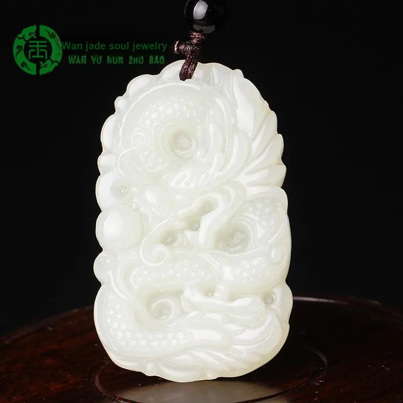WANYUHUN Hetian Jade Pendants White Jade Unisex-5