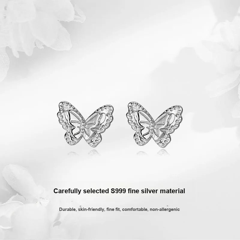 MISS TOOYA S999 Fine Silver Stud Earrings Women's-1