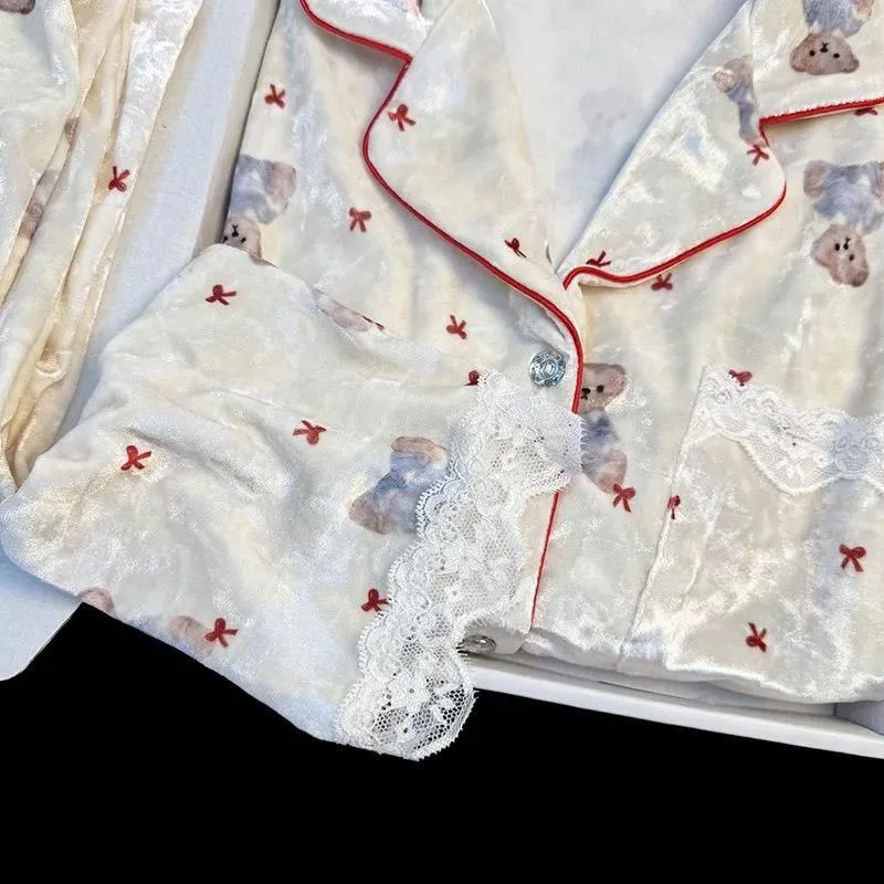 WANANNI Pajama Set Women's Shopping Bag White-3