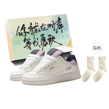JimiXiong Low Top Skateboard Shoes Women's White Blue