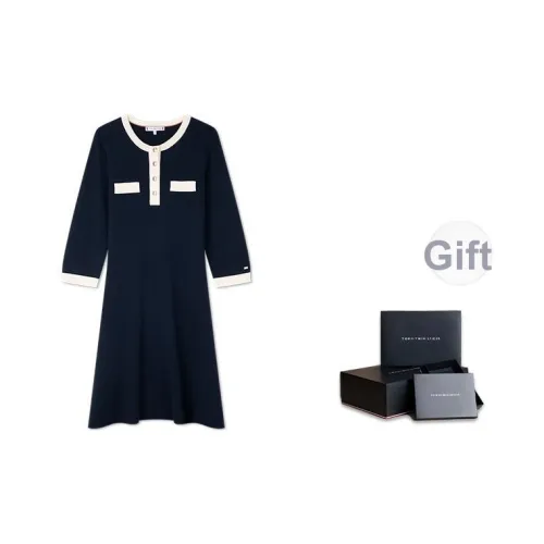 Tommy Hilfiger Новогодний Длинный Платье с Длинными Рукавами Женское