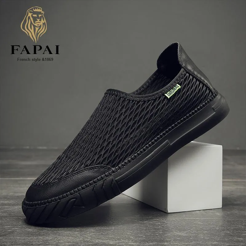 FAPAI Abrasion Resistant Low Top Casual Shoes Men's Black-2