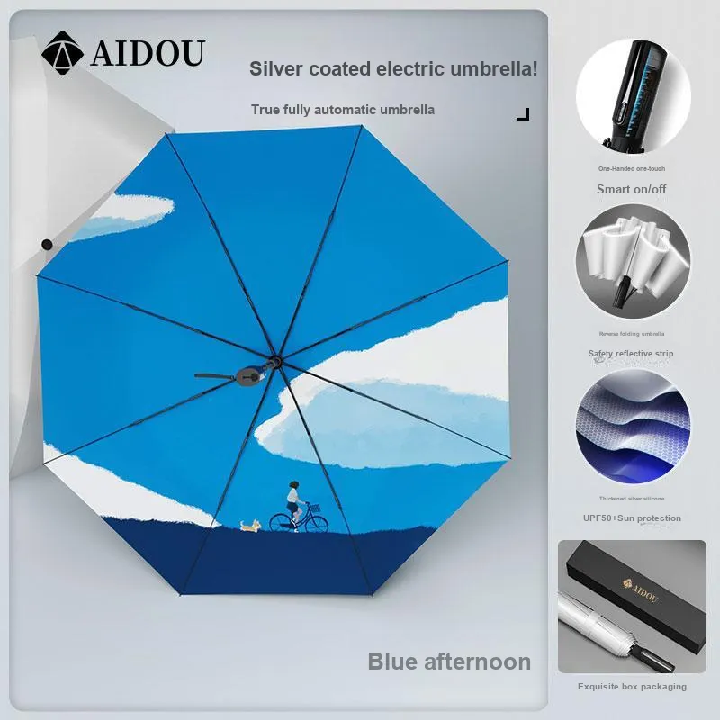 Aidou Titanium Silver Reverse Umbrella High end Business-3