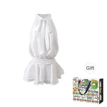 BVODE Sleeveless Dresses Women's White Dress Shopping Bag