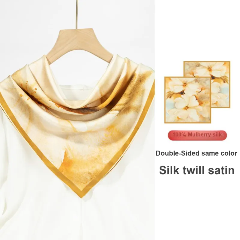 Shanghai Story 100% Mulberry Silk Scarves Women's Fragrant Tea Elegance, Gift Box Set-8