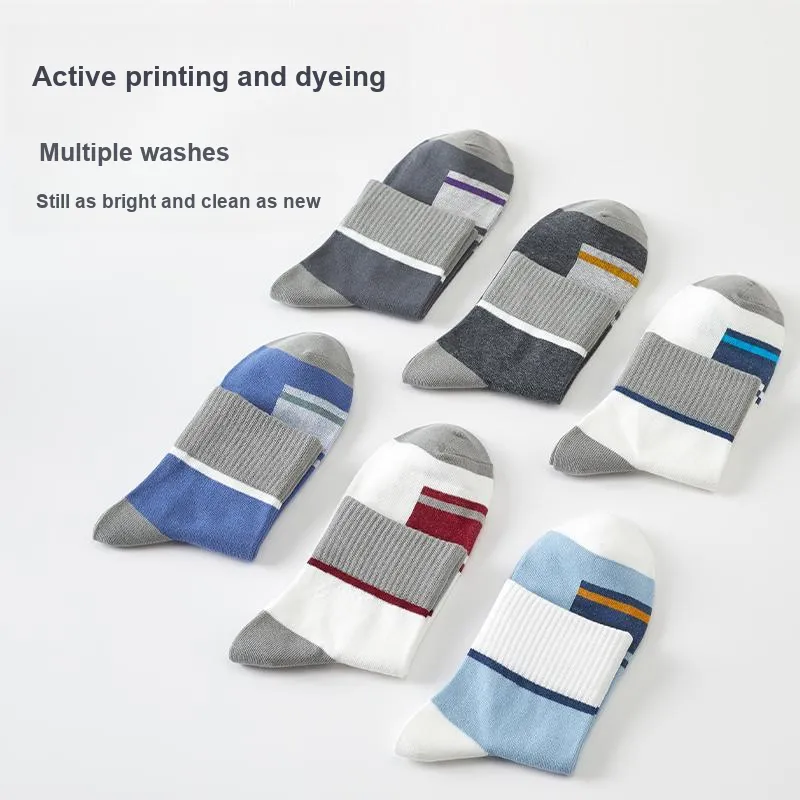 H YXIANG Mid Calf Socks Men's 6 Pack-1