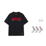 두카티 티셔츠와 무료 화이트 양말 3팩 세트