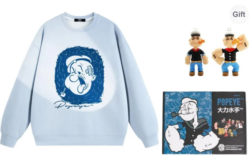 POPEYE Sweatshirt Fall And Winter Unisex Includes Gift Box Sets-23
