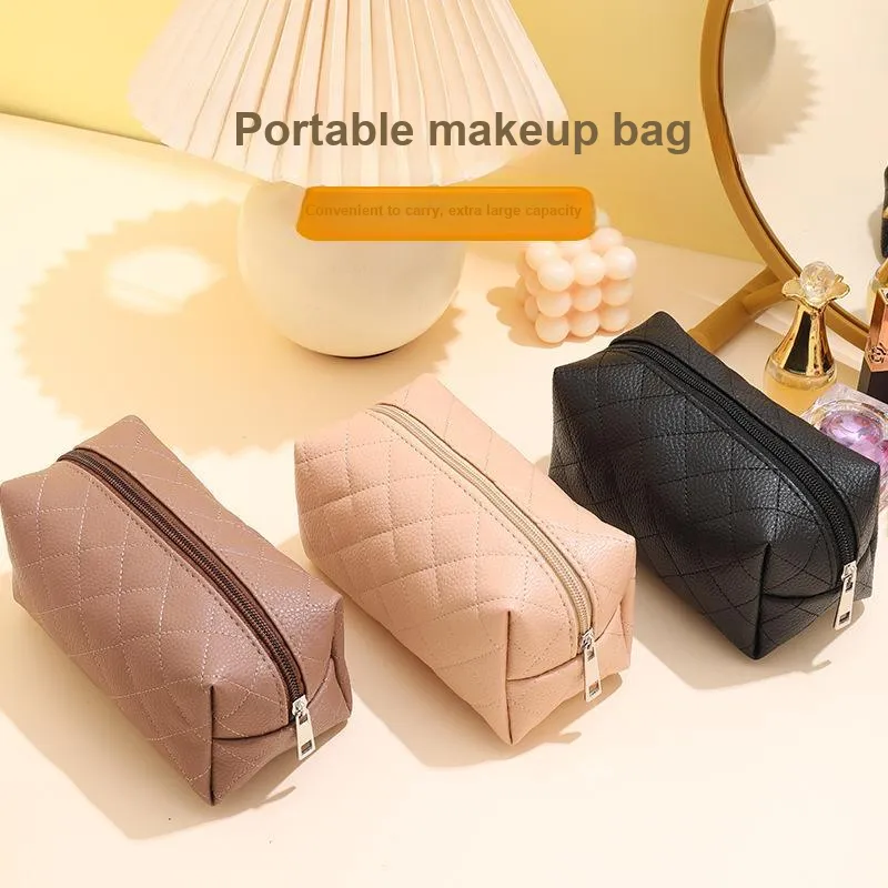 Love Of Wormwood Diamond Pattern Makeup Bags Waterproof, Super Light, Packable, Minimalist Style Design-1