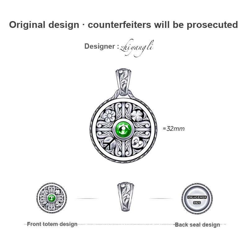 IDEAGEMER 925 Sterling Silver Necklaces Men's-1