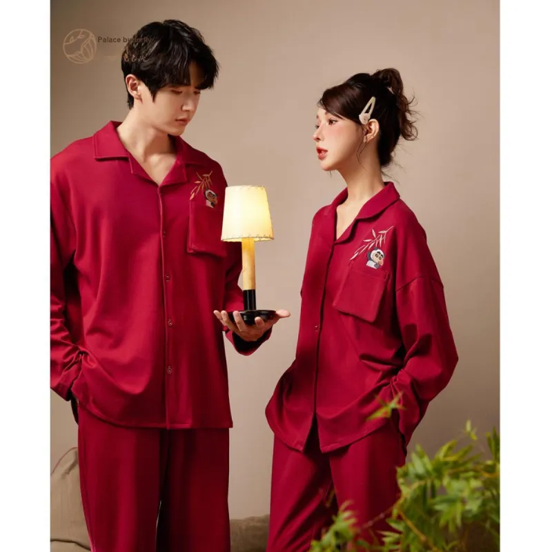 Gongdie x LABIXIAOXIN LIANMINGKUAN Pajama Set Unisex Red-2