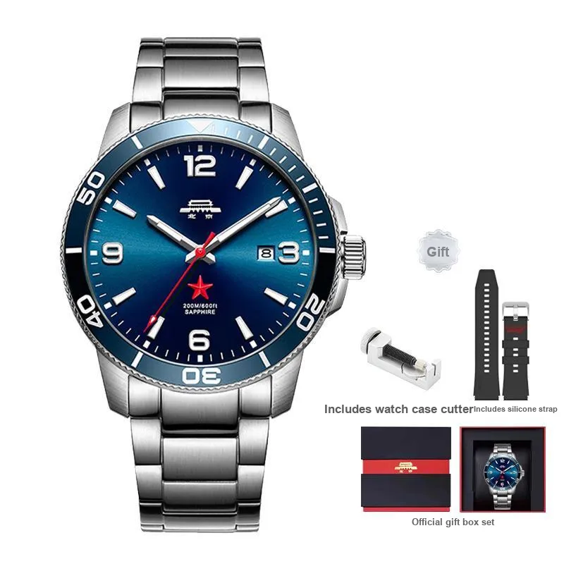 Beijing Voyage Collection Automatic Mechanical Movement Stainless Steel Watchband Watch Men's Watches Black Dial-8