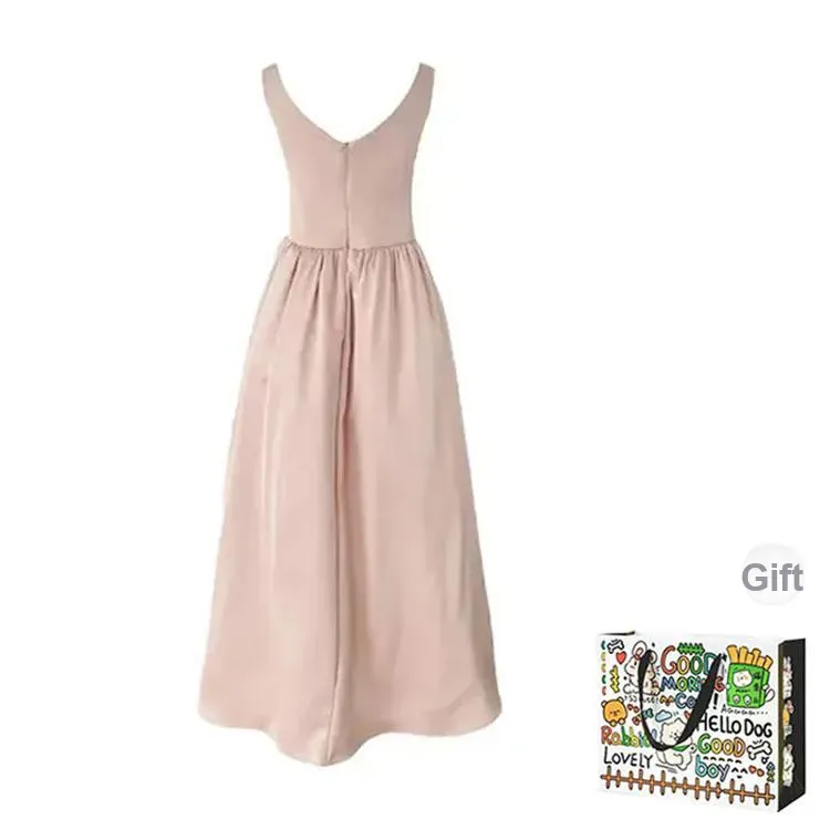 PZHK Sleeveless Dresses Women's Pink Dress Shopping Bag-1